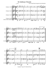 St Anthony Chorale For Clarinet Quartet