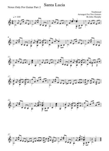 Santa Lucia For Guitar Duo Notes Only For Guitar Part 2