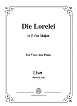 Liszt Die Lorelei In B Flat Major For Voice And Piano