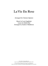 La Vie En Rose For Clarinet Quintet