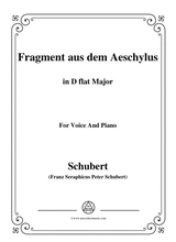 Schubert Fragment Aus Dem Aeschylus In D Flat Major For Voice Piano