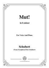 Schubert Mut From Winterreise Op 89 D 911 No 22 In B Minor For Voice Piano