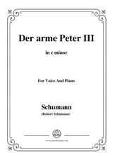Schumann Der Arme Peter 3 In C Minor For Voice And Piano