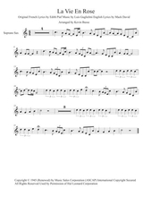 La Vie En Rose Easy Key Of C Soprano Sax