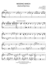 Wedding March Felix Mendelssohn For Piano Solo