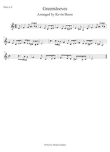 Greensleeves Easy Key Of C Horn In F