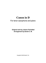 Canon In D For Tenor Saxophone And Piano