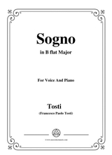 Tosti Sogno In B Flat Major For Voice And Piano