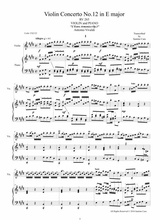 Vivaldi Violin Concerto No 12 In E Major Rv 265 Op 3 For Violin And Piano