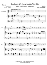Brethren We Have Met To Worship Duet Bb Clarinet And Piano Score And Parts