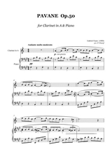 Faure Pavane Op 50 Clarinet A And Piano
