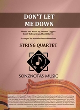 Dont Let Me Down Sheet Music For String Quartet Score And Parts