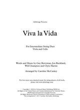 Viva La Vida Viola And Cello Duet