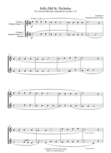 Jolly Old St Nicholas For Clarinet Bb Duet Suitable For Grades 1 5