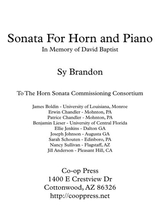 Sonata For Horn And Piano