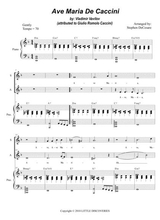 Ave Maria De Caccini Duet For Soprano Alto Solo Medium Low Key
