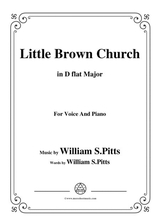 Williams Pitts Little Brown Church In D Flat Major For Voice And Piano
