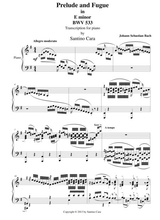 Prelude And Fugue In E Minor For Piano Bwv533
