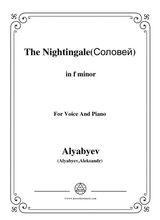 Alyabyev The Nightingale In F Minor For Voice And Piano