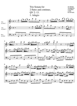 Trio Sonata Qv 2 13 Arrangement For 3 Recorders