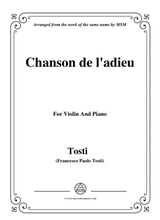 Tosti Chanson De L Adieu For Violin And Piano