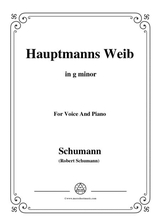 Schumann Hauptmanng Weib In G Minor For Voice And Piano