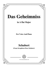 Schubert Das Geheimniss Op 173 No 2 In A Flat Major For Voice Piano