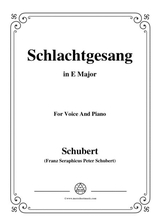 Schubert Schlachtgesang In E Major For Voice Piano