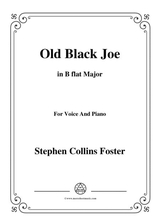 Stephen Collins Foster Old Black Joe In B Flat Major For Voice And Piano