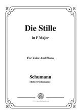 Schumann Die Stille In F Major For Voice And Piano