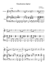 Gaudeamus Igitur Johannes Brahms For Clarinet Piano