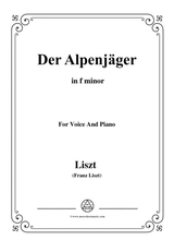 Liszt Der Alpenjger In F Minor For Voice And Piano