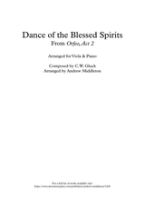 Dance Of The Blessed Spirits Arranged For Viola And Piano