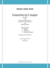 Mozart Concerto In C For Flute Harp And Orchestra K 299 Score And Parts