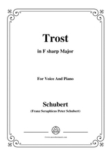 Schubert Trost In F Sharp Major For Voice Piano
