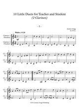10 Little Duets For Teacher And Student 2 Clarinets
