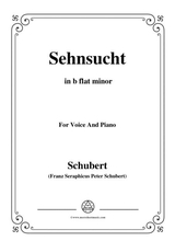 Schubert Sehnsucht Op 39 D 636 In B Flat Minorfor Voice And Piano