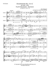 Mozart W Divertimento No 5 Mvt 4 For Three Violins