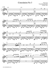 Consolation No 3 Franz Liszt