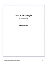 Canon In E Major Contemporary Classical Lvl 4 Piano Solo