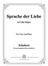Schubert Sprache Der Liebe Op 115 No 3 In E Flat Major For Voice Piano