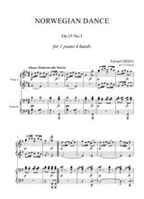 Grieg Norwegian Dance Op 35 No 3 1 Piano 4 Hands
