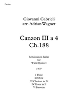 Canzon Iii A 4 Ch 188 Giovanni Gabrieli Wind Quintet Arr Adrian Wagner