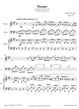 Faur Pavane Op 50 For Piano Trio