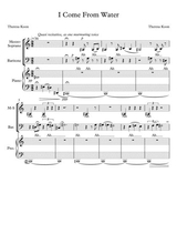 I Come From Water Piano Vocal Score
