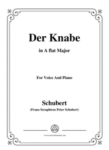 Schubert Der Knabe In A Flat Major For Voice Piano