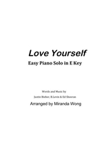 Love Yourself Easy Piano Solo In Published E Key With Chords