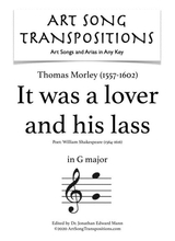 It Was A Lover And His Lass Transposed To G Major
