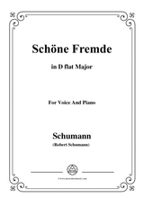 Schumann Schne Fremde In D Flat Major For Voice And Piano