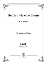 Liszt Du Bist Wie Eine Blume In B Major For Voice And Piano